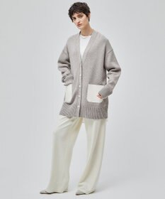 BEIGE， 【洗える】LEADER / フェイクレザーポケットオーバーサイズカーディガン