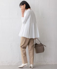 23区 S 【ご好評につき新色追加】ナチュラルコットンベアコンビ ペプラム カットソー