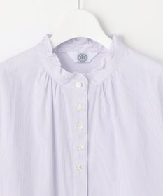 J.PRESS LADIES 【洗える】 BEZ VEGA フリル ストライプ ブラウス