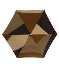 +RING 【限定/日本製】レディース向け パッチワーク プラスリング 折傘50cm BRN SR322