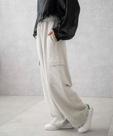 WEGO 【ウエストゴム】スウェットカーゴパンツ