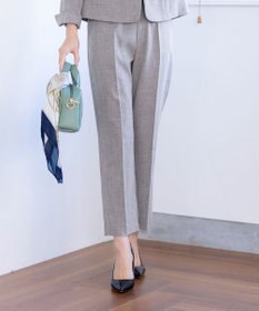 Tiaclasse 【セットアップ可・洗える】麻調薄地ストレートパンツ