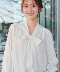 Tiaclasse 【ブラウス&ベスト&パンツ3点セット】リボンタイブラウス＋ベスト付き 3点セットアップ