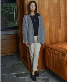 ICB L 【洗える】ウール2WAYストレッチ テーパードパンツ