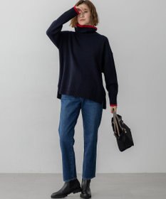 23区 S 【洗える】ウールカシミヤ コンビカラー オフタートル ニット