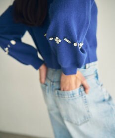 GRACE CONTINENTAL マルチビジューニットトップ