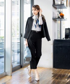 Tiaclasse 【セットアップ可・洗える】麻調薄地ストレートパンツ