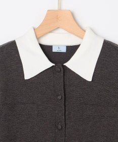 組曲 ニット襟トロンプルイユ ワンピース