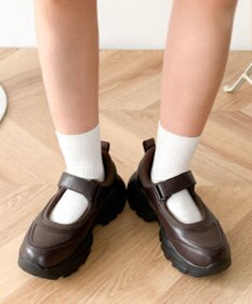 WEGO 厚底ベロクロストラップシューズ