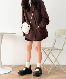 WEGO 厚底ベロクロストラップシューズ