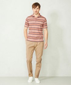 JOSEPH ABBOUD 【キングサイズ・吸水速乾】リネンマルチボーダー ポロシャツ