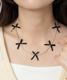 WEGO Lビーズサテンリボンネックレス