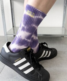 WEGO 刺繍ロゴタイダイソックス