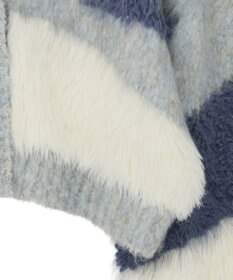 earth music&ecology ポンポンヤーンミックスインターシャカーディガン