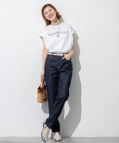 23区 L 【接触冷感/洗える】BON-PRESAGE ロゴ フレンチスリーブ Tシャツ