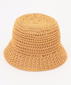 ANY フェイクラフィアニットバケット