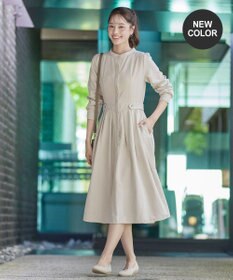 Tiaclasse 【新色追加・洗える】ピーチスキンバンドカラーワンピース
