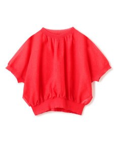 BEIGE， 【洗える・Oggi 7月号掲載】LUPINUS / リネン混半袖プルオーバーギャザーニット