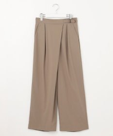 J.PRESS LADIES 【洗える】ストレッチタイプライター ラップディテール ワイド パンツ