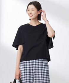 J.PRESS LADIES 【洗える・接触冷感】プレーティングジャージー ケープ風 カットソー