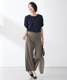 J.PRESS LADIES 【接触冷感・UVケア】コンパクトコットンスムース ツイストスリーブ カットソー