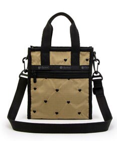 LeSportsac MINI N/S TOTE/モカブラックハートエンブロイダリー