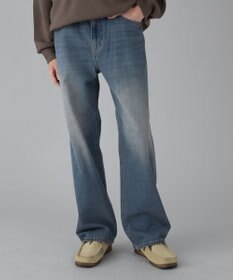 WEGO 【ユニセックス着用ITEM/ウエスト調整可】ストレートデニムパンツ