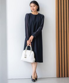 23区 【セットアップ対応】トリアセダブルジョーゼット シフォンスリーブ ワンピース