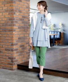 Tiaclasse 【洗える】レイヤードヘムシャツチュニック