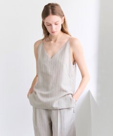 BEIGE， ERYTH / リネンストライプ キャミソール