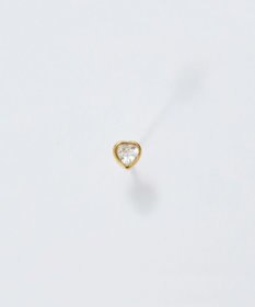 Phoebe 【金属アレルギー対応】ジュエルハートピアス(片耳)　ゴールド/サージカルステンレス