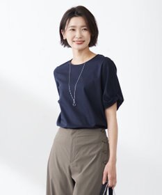 J.PRESS LADIES 【接触冷感・UVケア】コンパクトコットンスムース ツイストスリーブ カットソー