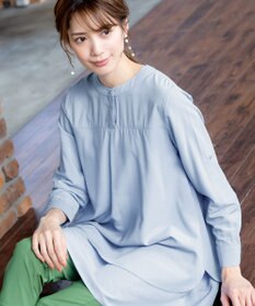 Tiaclasse L 【洗える】レイヤードヘムシャツチュニックブラウス