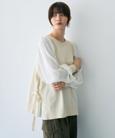 YECCA VECCA サイドプリーツ異素材MIXプルオーバー