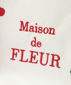 Maison de FLEUR チェリー刺繍ポーチ