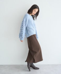 YECCA VECCA ラメフェザー袖フリンジニット