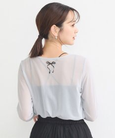 earth music&ecology リボンプリントシアープルオーバー