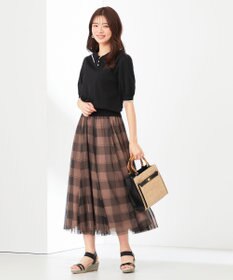 ANY SIS 【洗える】バイカラー ポロニット