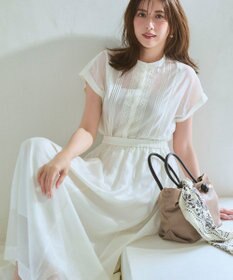 23区 【先行予約/WEB&一部店舗限定】レースピンタック フレンチスリーブ ブラウス