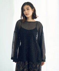 YECCA VECCA 2wayラメメッシュトップス