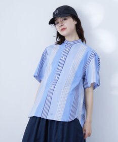 J.PRESS YORK STREET 【UNISEX】マルチストライプバンドカラー シャツ