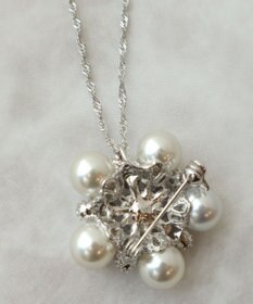 Tiaclasse パールブローチ２WAYネックレス