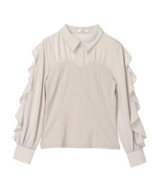 earth music&ecology ドッキングフリルシャツ見えプルオーバー