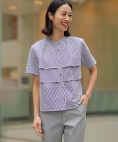 J.PRESS LADIES L 【一枚で着映え】サッカージャージー バンドカラー カットソー