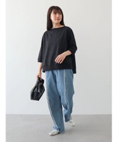 Green Parks ボートネックラメミニ裏毛プルオーバー