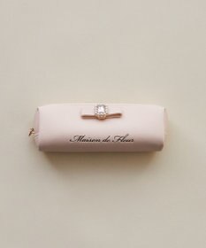 Maison de FLEUR パールビジュー合皮リボンロングポーチ