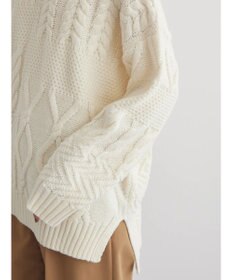 AMERICAN HOLIC パッチワークケーブルニットプルオーバー