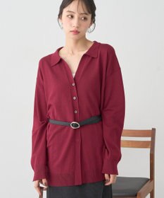 earth music&ecology 袖口スリットスキッパーカーディガン