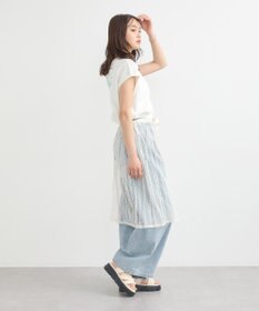 earth music&ecology ストライプレースレイヤードスカート