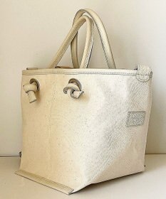 Hekhèr Le Style de Vie 【日本製 / 2WAY】コットンキャンバス×シュリンクレザー ノットハンドバッグ medium